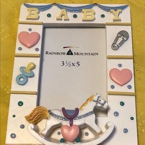 BABY picture frame (8x5) Holds 3.5x5” photo.